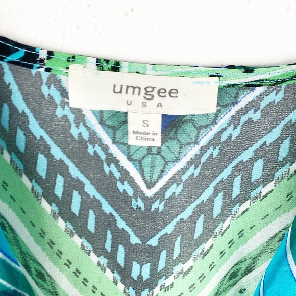 Umgee Size S High Low Boho Geometric Print Dress - Picture 4 of 7